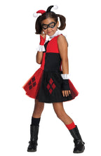 Girls Harley Quinn Super Villain Costume Front View