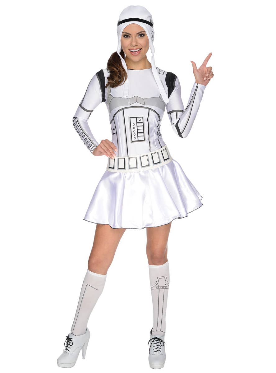 Women's White And Black Storm Trooper Dress Image 1