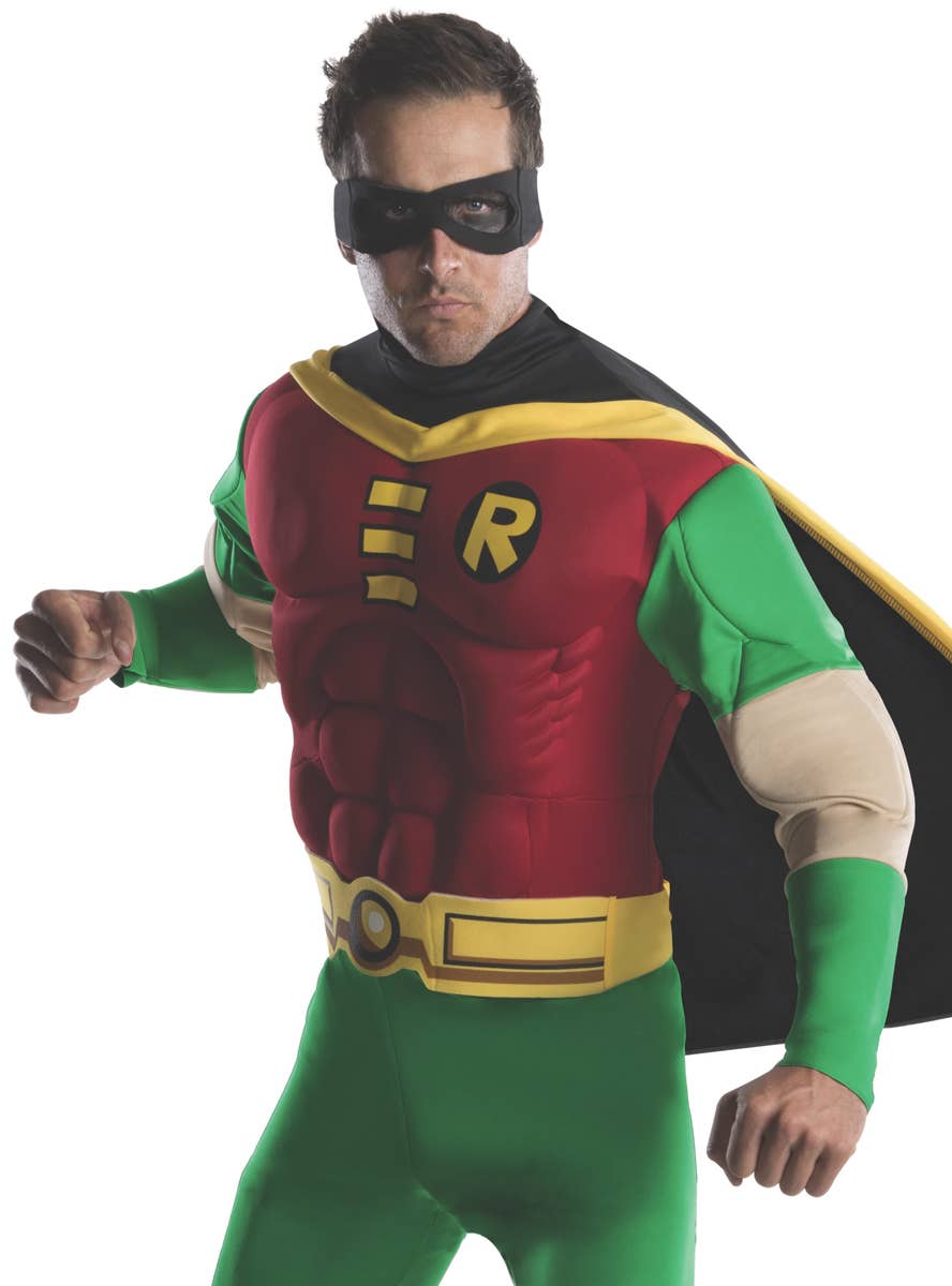 Mens Robin Batman Brave and the Bold Muscle Chest Adults Costume Close Image