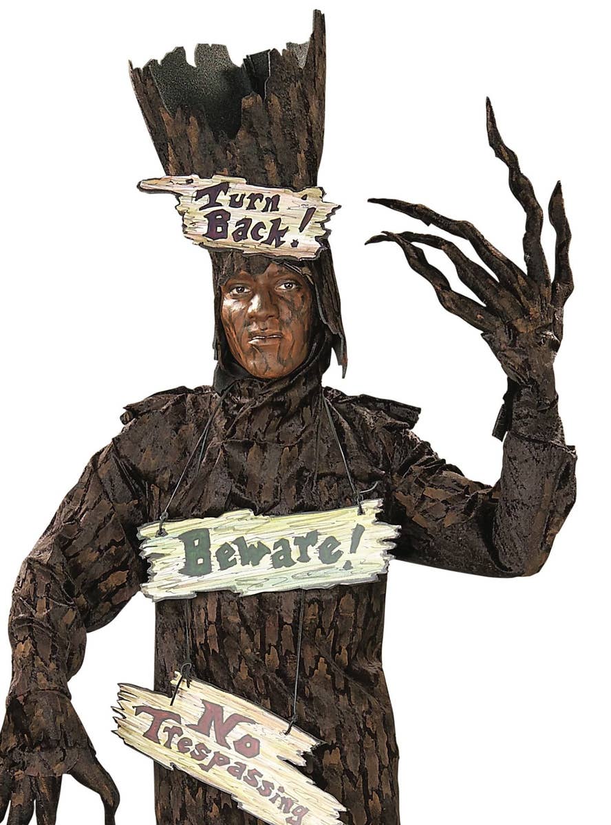 Men's Haunted Tree Fancy Dress Halloween Costume Close Up Image