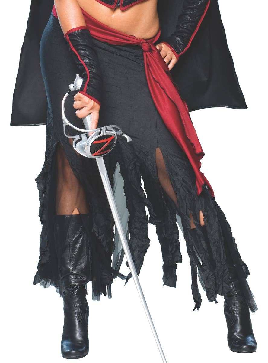 Lady Zorro Sexy Womens Movie Character Fancy Dress Costume - Skirt Image