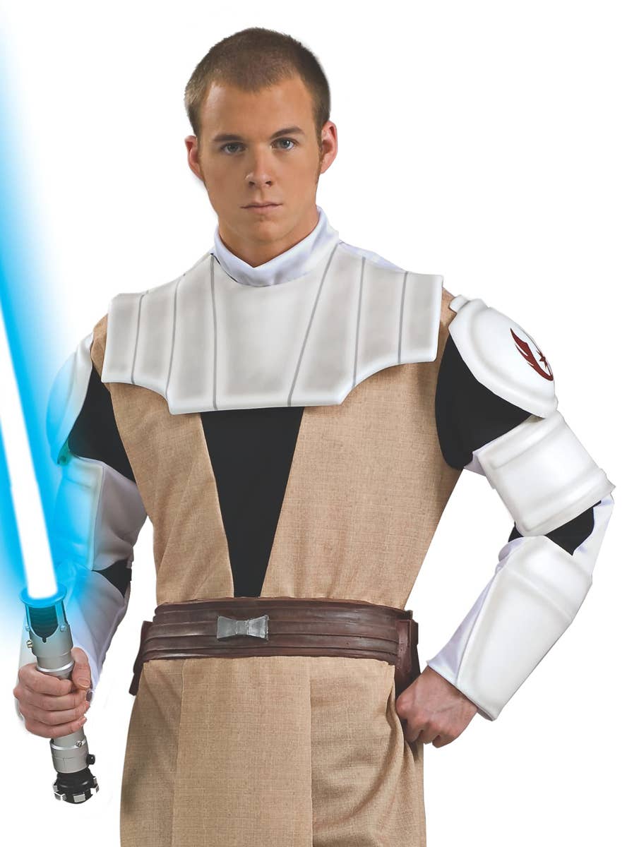 Men's Deluxe Star Wars Obi-Wan Kenobi Clone Wars Costume Close Up Image