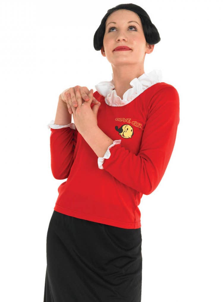 Women's Popeye Olive Oyl Fancy Dress Costume - Main Image