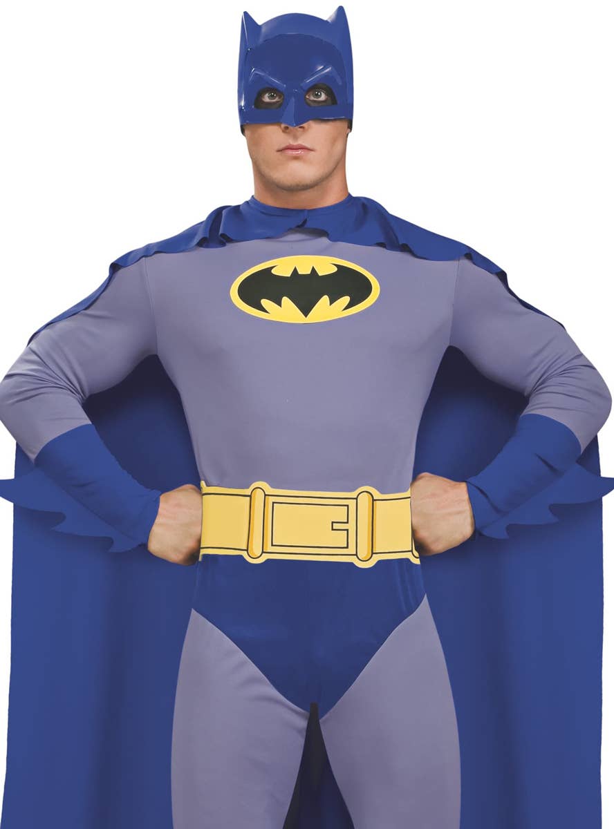 Batman Dc Comics Character Mens Superhero Fancy Dress  Costume Close Up Image