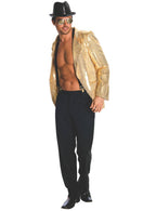 Men's Sequinned Gold Costume Jacket - Main Image