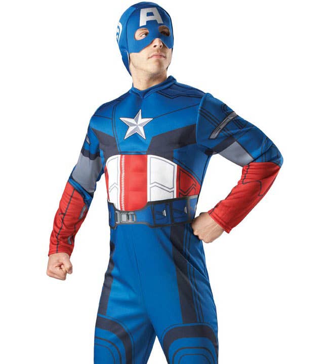 The Avengers Men's Muscle Chest Captain America Costume - Close Image