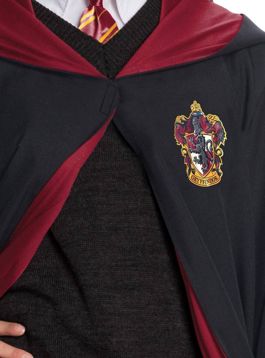 Deluxe Gryffindor Robe for Adults - Close Up Image