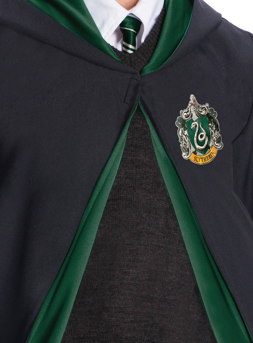 Deluxe Slytherin Robe for Adults - Close Up Image