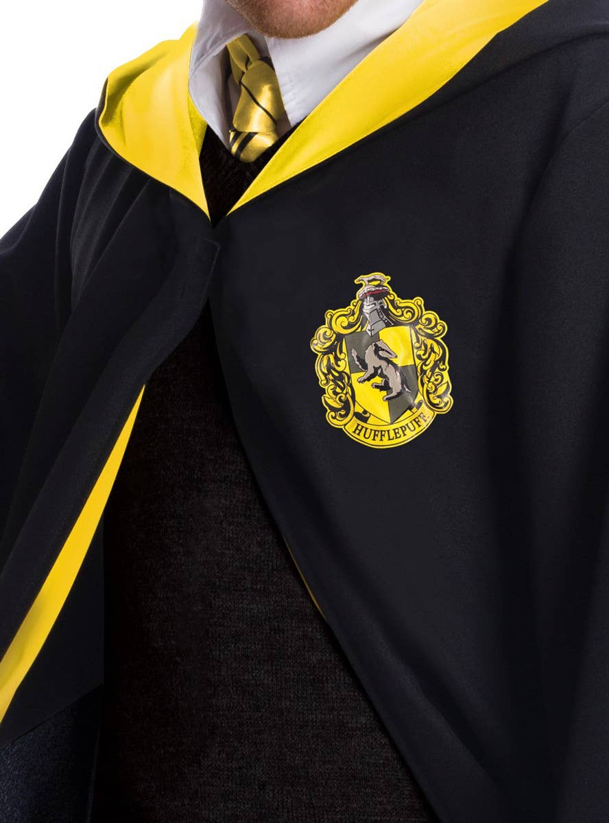 Deluxe Hufflepuff Robe for Adults - Close Up Image