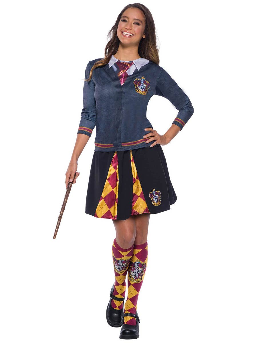 Teen Girl's Gryffindor Costume Shirt - Full Image