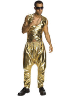 Metallic Gold Men's 90's Rapper Hammer Costume Pants - Main Image