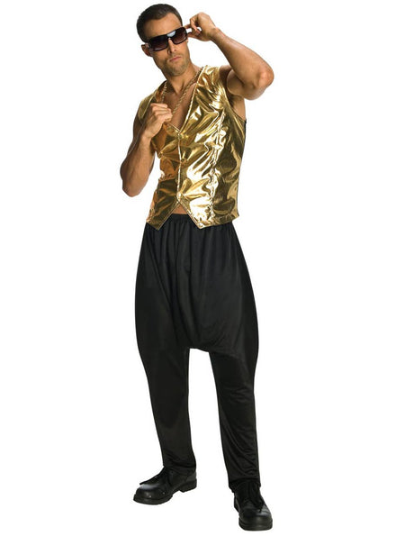 Metallic Gold Men's 90's Rapper Costume Vest