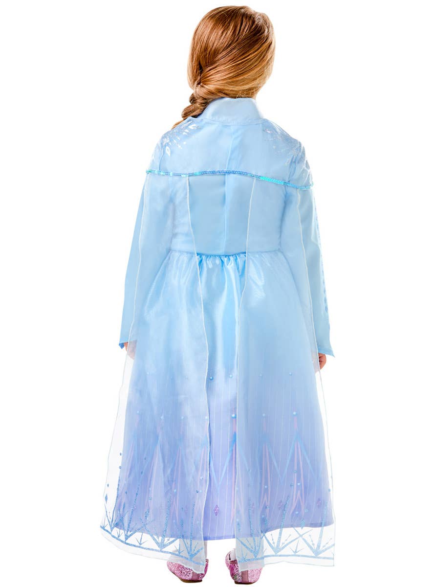Girls Deluxe Elsa Frozen 2 Fancy Dress Costume Back Image