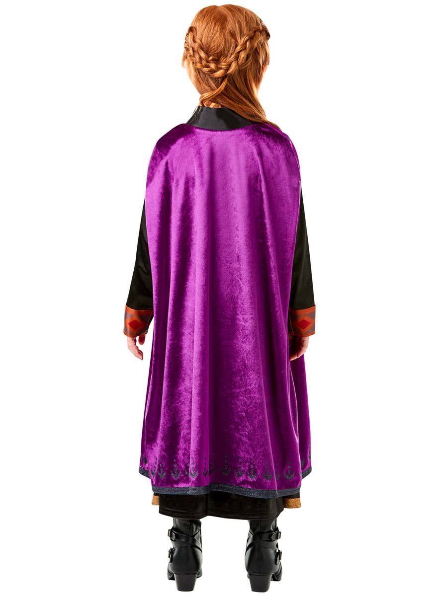 Girls Deluxe Frozen 2 Anna Travelling Costume Back Image