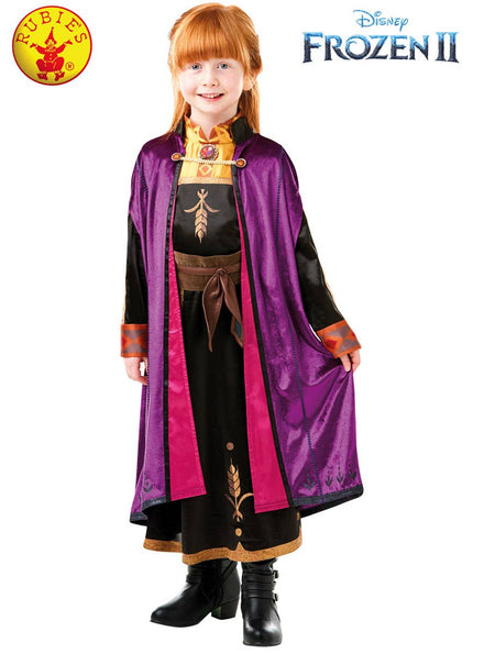 Girls Deluxe Frozen 2 Anna Travelling Costume Front Image