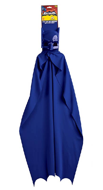 Blue Batman Mask and Cape Boys Costume Accessory Set Alternate Image