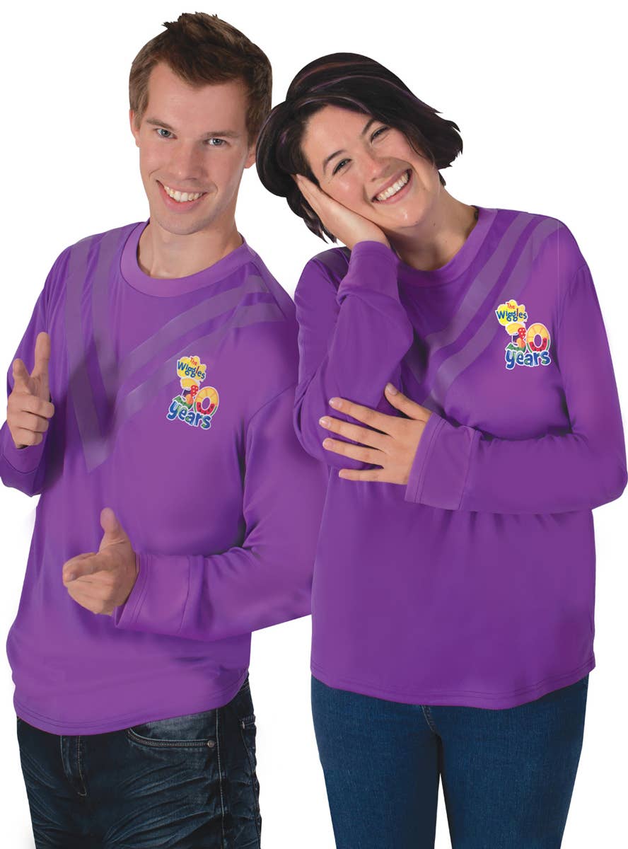 Adult's Long Sleeve Purple Wiggle Shirt - Main Image