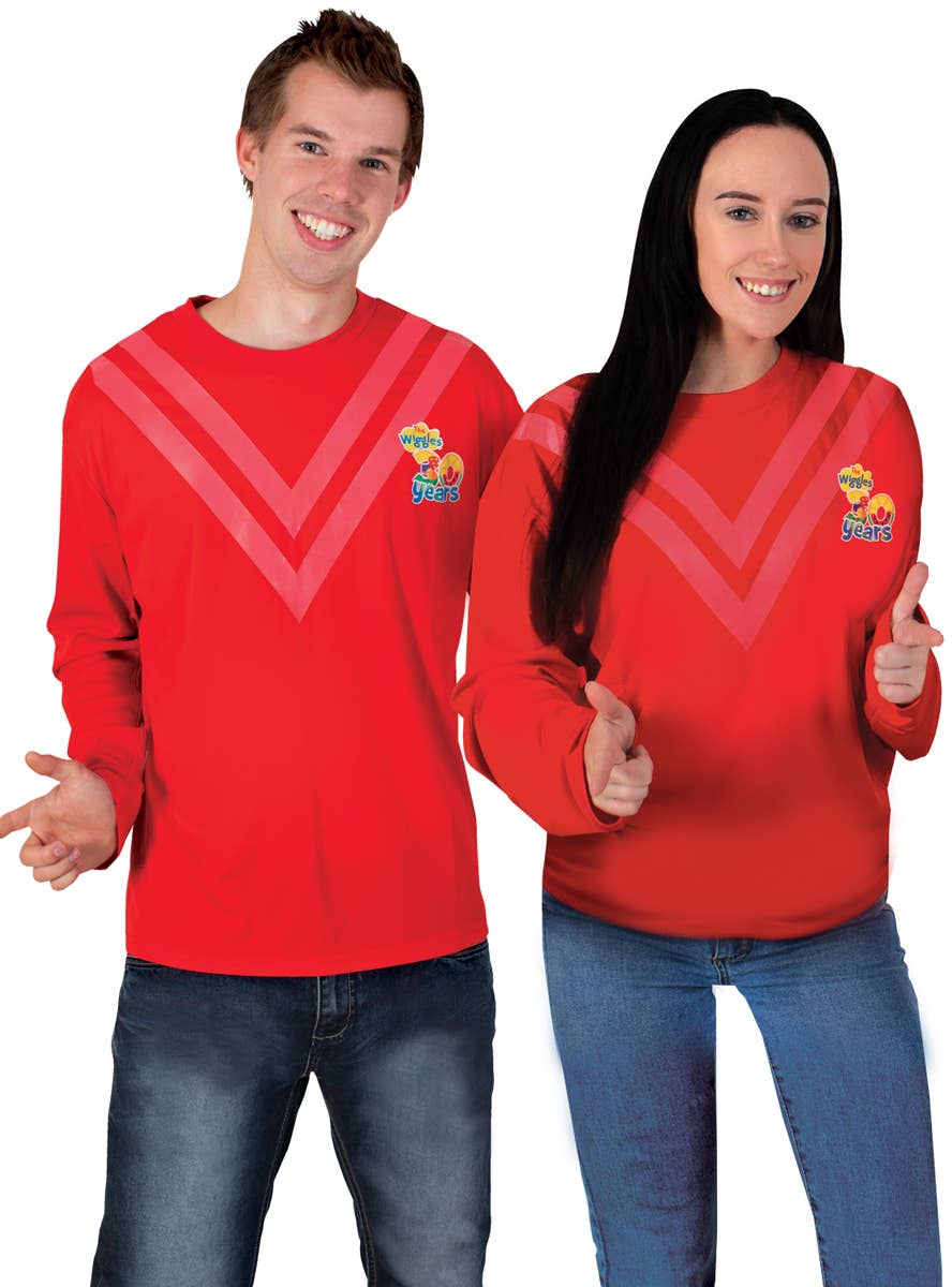 Adult's Long Sleeve Red Wiggle Shirt - Main Image