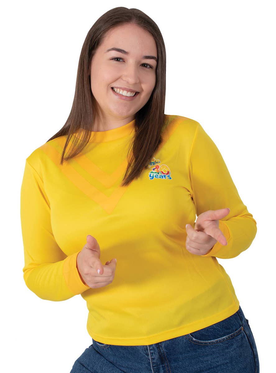 Adult's Long Sleeve Yellow Wiggle Shirt - Alternate Image