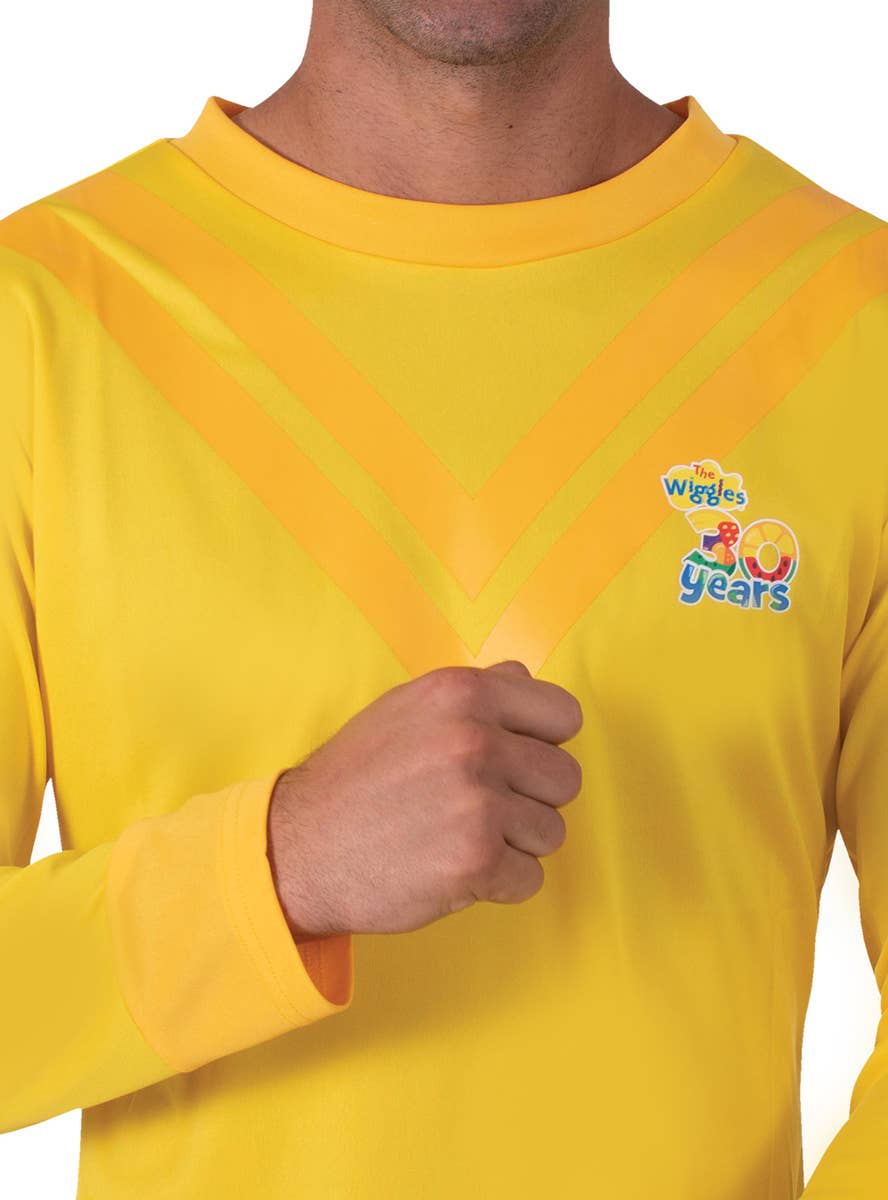 Adult's Long Sleeve Yellow Wiggle Shirt - Close Image