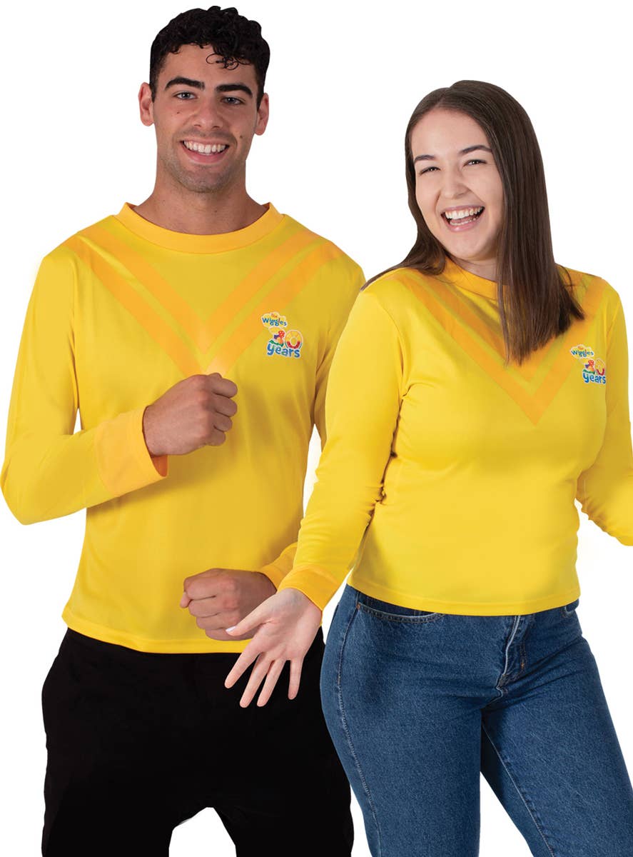 Adult's Long Sleeve Yellow Wiggle Shirt - Main Image