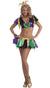 Purple, Green and Gold Women's Sexy Jester Clown Costume Main Image