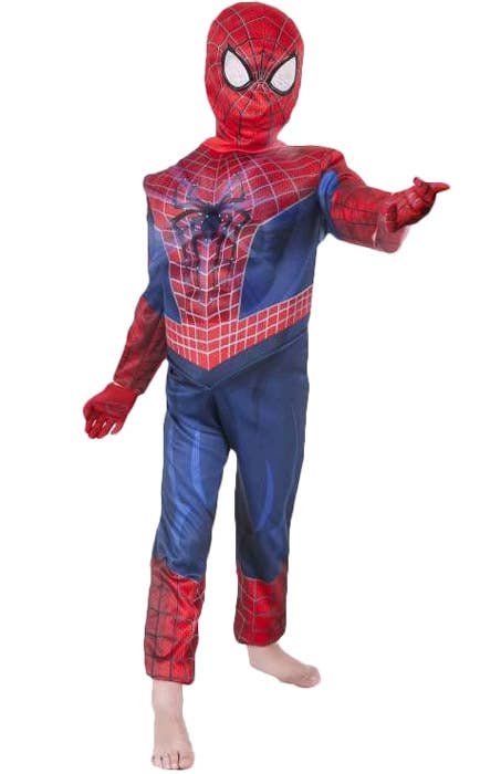 Boys Light Up Amazing Spiderman Muscle Chest Costume