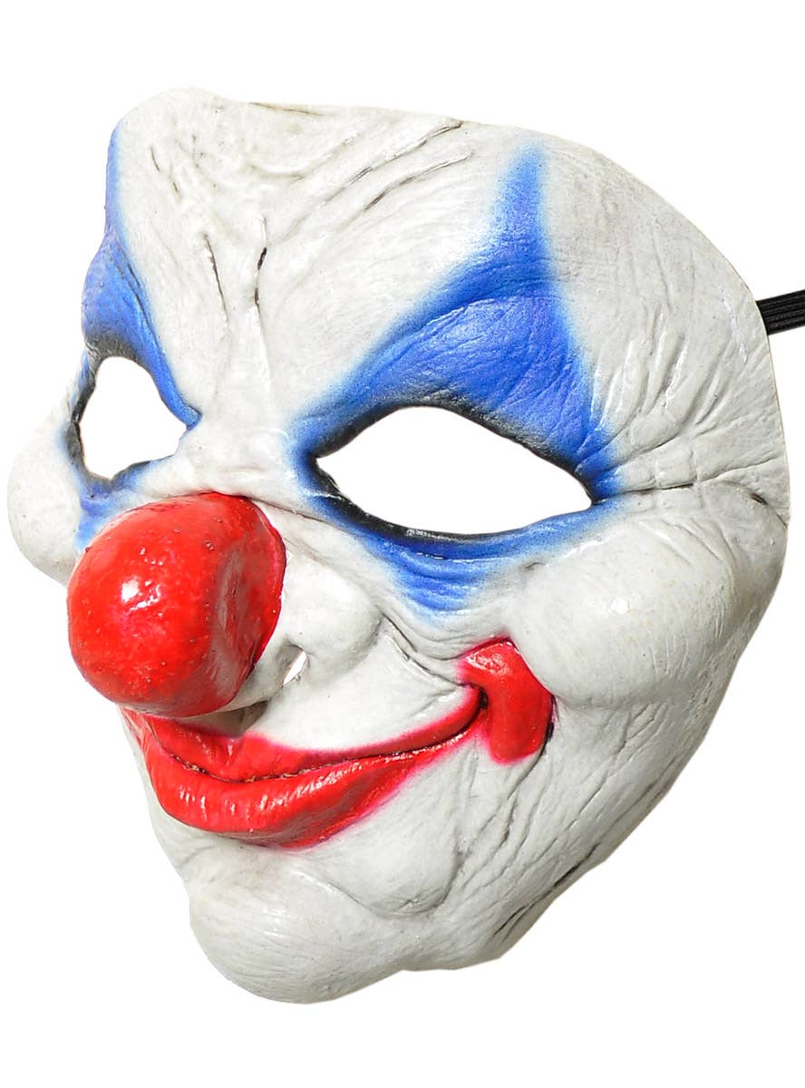 Image of Evil Red and Blue Clown Latex Halloween Mask - Side Image