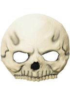 Image of Bone White Half Face Skeleton Latex Halloween Mask