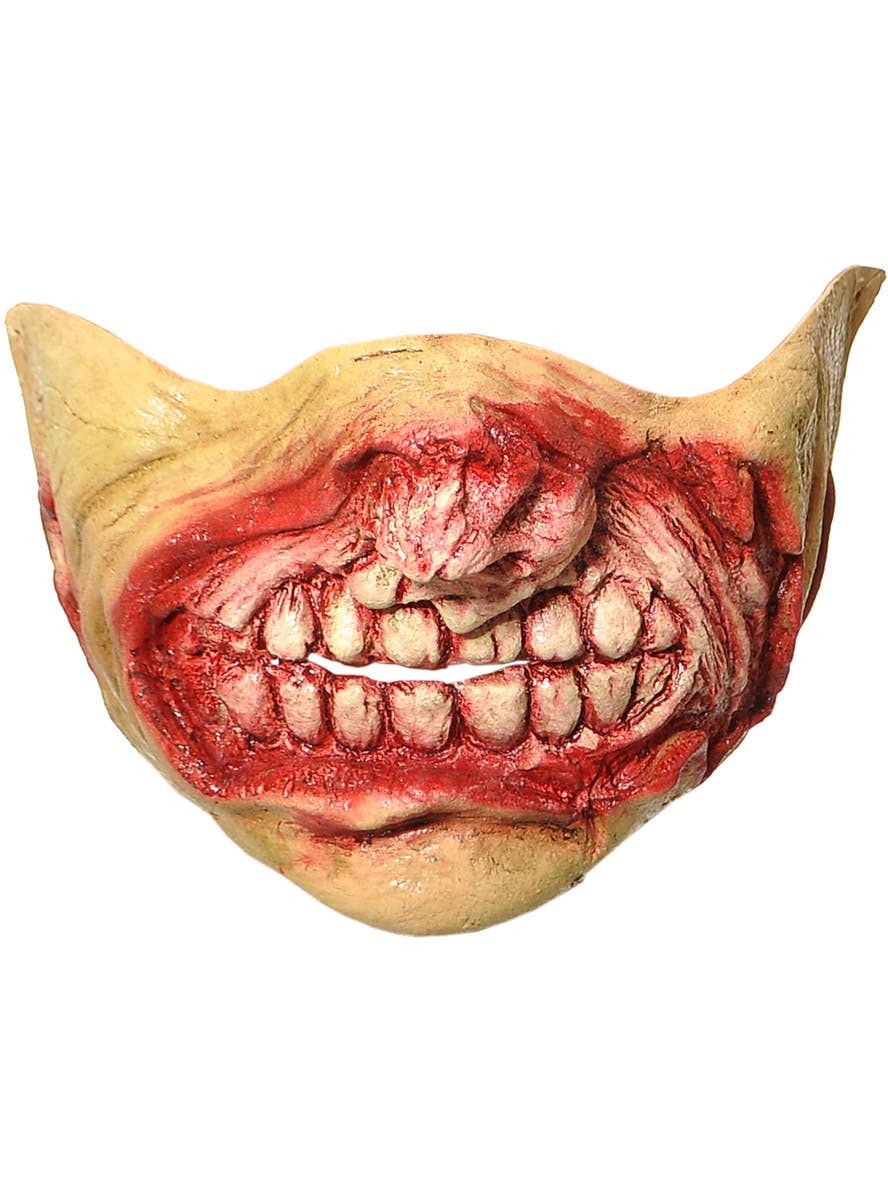 Image of Gory Zombie Mouth Half Face Latex Halloween Mask - Main Image