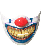 Image of Scary Big Mouth Clown Half Face Latex Mask - Main Image