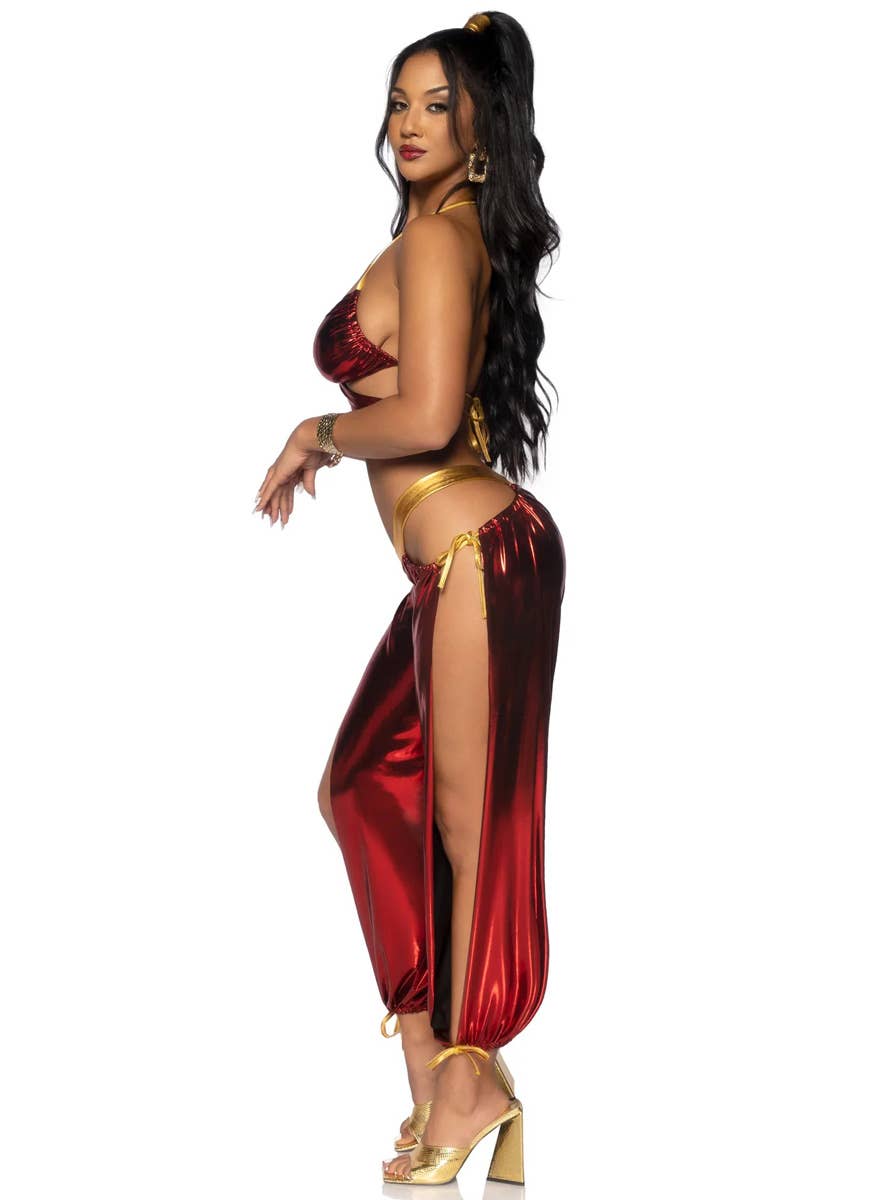 Image of Ruby Desert Princess Women's Sexy Red Jasmine Costume - Side View