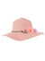 Salmon Pink Straw Floppy 70s Hippie Costume Hat with Flowers