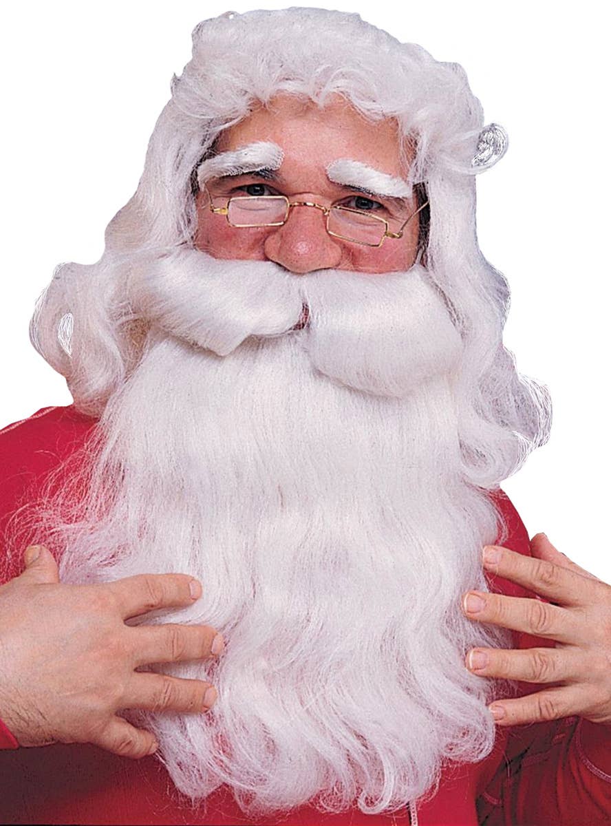 Image of Santa Claus Men's Christmas Costume Wig and Beard Set