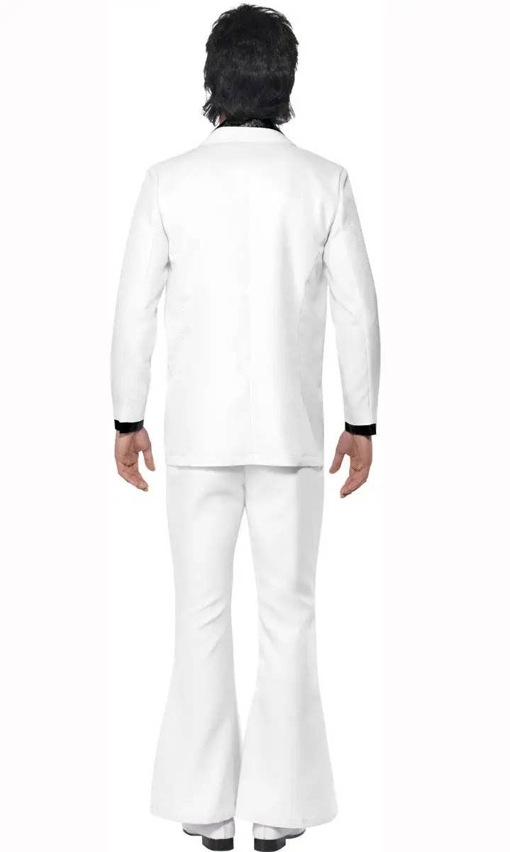 White Saturday Night Fever Men's Plus Size 70's Costume  Suit- Back View