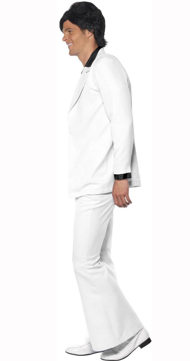 Men's 70's White Disco Suit Men's Costume - Side Image