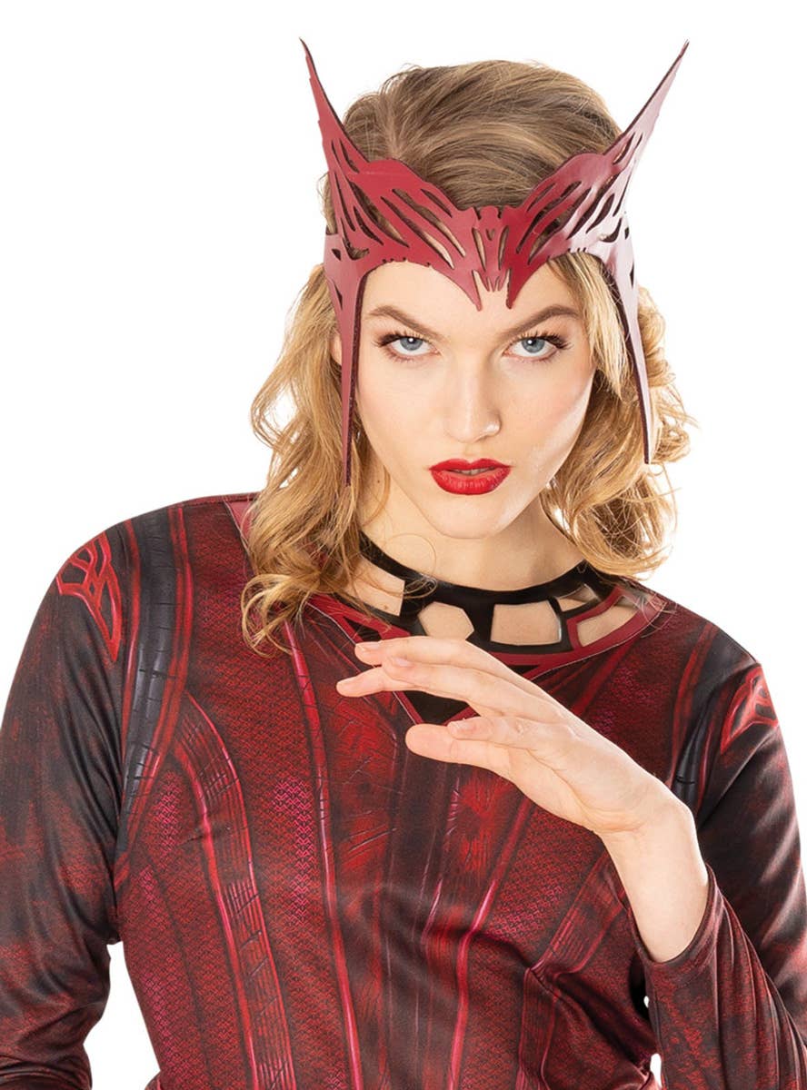 Image of Scarlet Witch Womens Marvel Superhero Costume - Close Image 1