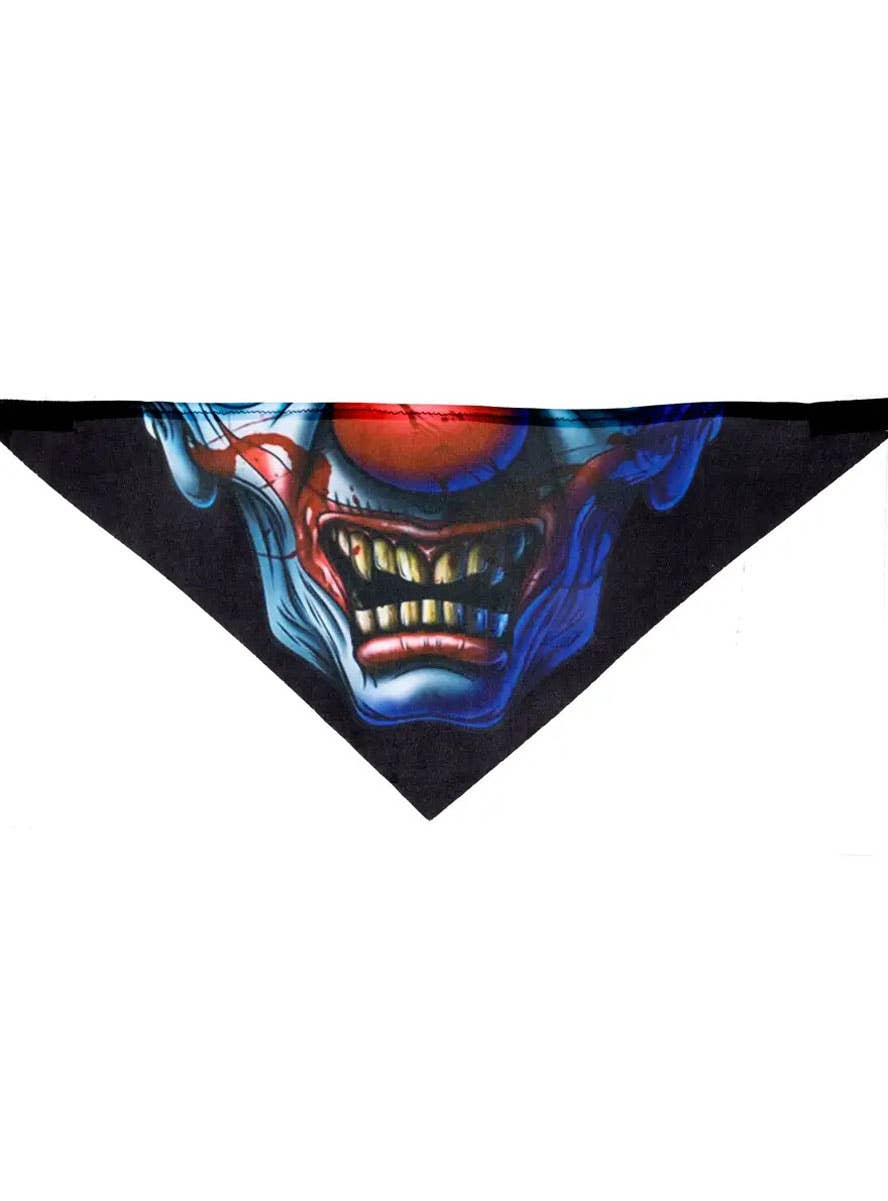Image of Scary Clown Face Halloween Costume Bandanna - Mirrored View