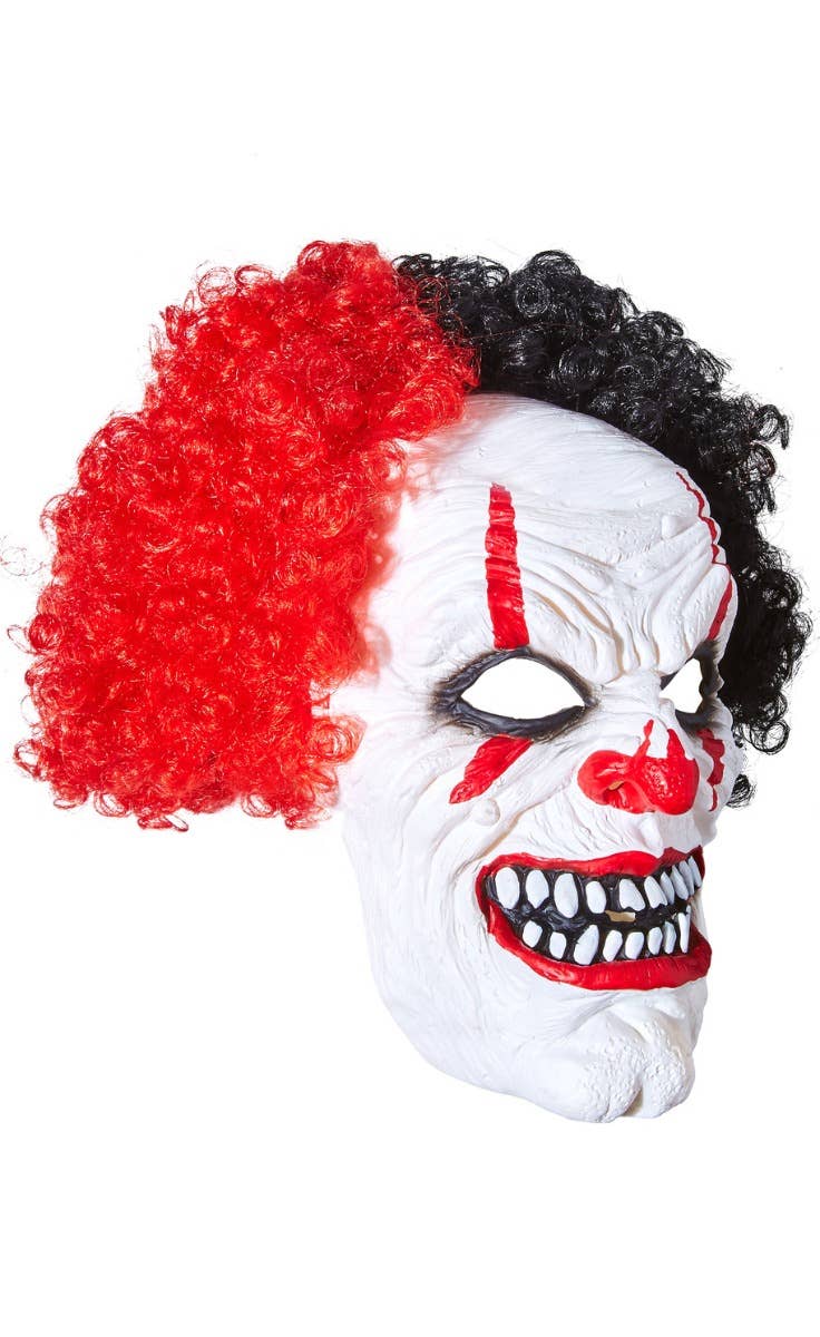 Black and Red Crazy Clown Men's Halloween Costume Mask IT Alt Image