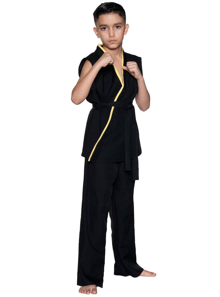 Image of Sensei Boy's Black Karate Master Costume