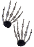 Image of Skeleton Hand Hair Clips with Black Roses - Main Image