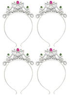 Image of Set of 4 Silver Butterfly Princess Tiara Party Favours - Main Image