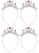 Image of Set of 4 Silver Butterfly Princess Tiara Party Favours - Main Image