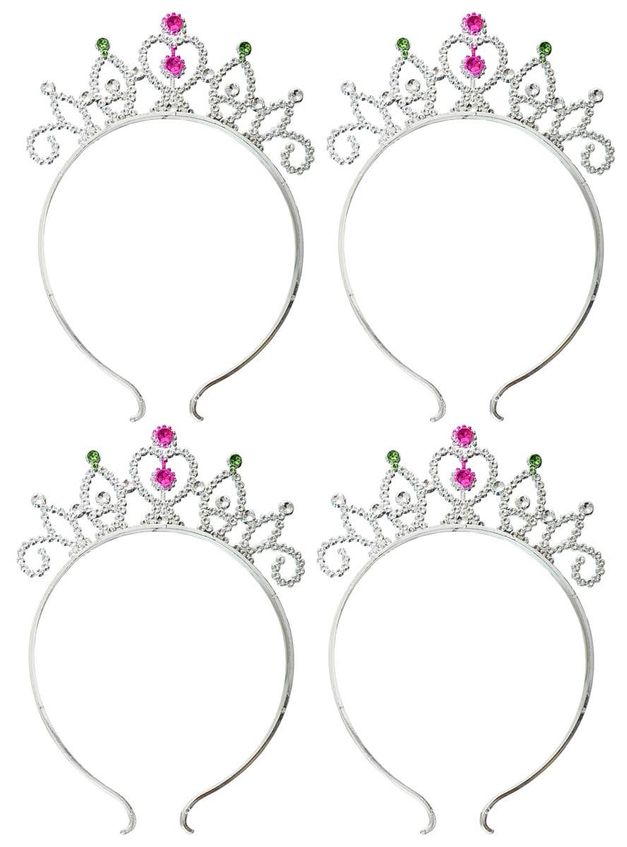 Image of Set of 4 Silver Princess Tiara Party Favours - Main Image