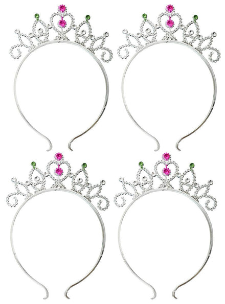 Image of Set of 4 Silver Princess Tiara Party Favours - Main Image