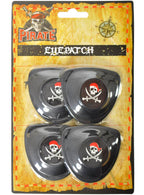 Image of Skull and Crossbones 4 Pack Pirate Costume Eye Patches