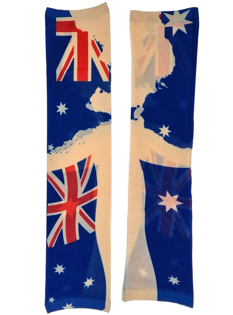 Australia Day Aussie Flag Novelty Tattoo Sleeve - Alternate Image