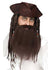 Crimped Brown Faux Hair Pirate Beard and Moustache Costume Accessory Set