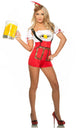 Sexy Women's Red Bavarian Girl in Lederhosen Oktoberfest Costume Main Image