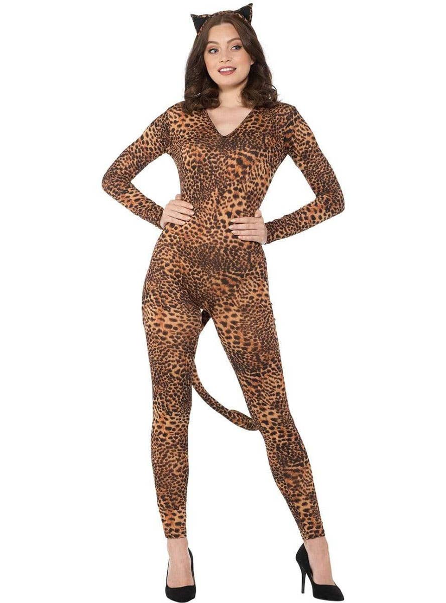 Image of Leopard Catsuit Women's Sexy Costume - Close Image 